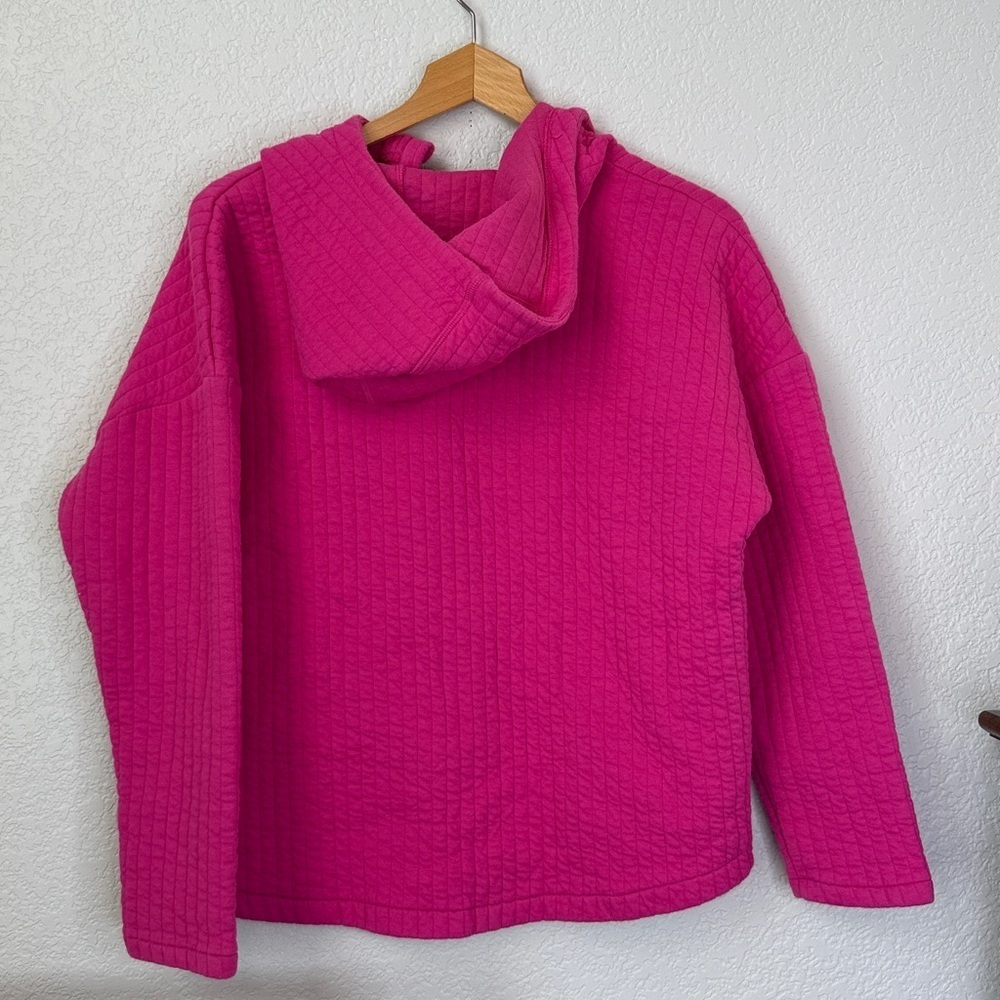 Gap Fit Jacquard Zip Up Jacket Quilted Hoodie Pink size Medium - Picture 13 of 13